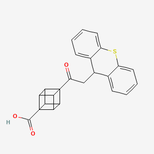 molecular formula C24H18O3S B13144285 4-[2-(9H-thioxanthen-9-yl)acetyl]cubane-1-carboxylic acid 