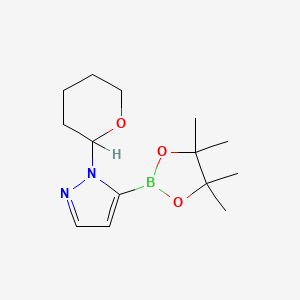 molecular formula C14H23BN2O3 B1314437 1-(四氢-2H-吡喃-2-基)-5-(4,4,5,5-四甲基-1,3,2-二氧杂硼环-2-基)-1H-吡唑 CAS No. 903550-26-5