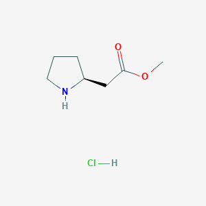molecular formula C7H14ClNO2 B1314439 (S)-甲基 2-(吡咯烷-2-基)乙酸盐酸盐 CAS No. 259868-83-2