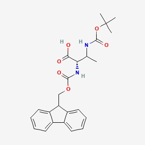 molecular formula C24H28N2O6 B13144441 (2S)-2-((((9H-Fluoren-9-yl)methoxy)carbonyl)amino)-3-((tert-butoxycarbonyl)amino)butanoic acid 