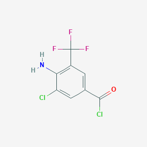 molecular formula C8H4Cl2F3NO B1314460 4-氨基-3-氯-5-(三氟甲基)苯甲酰氯 CAS No. 63498-15-7