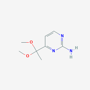molecular formula C8H13N3O2 B1314514 4-(1,1-二甲氧基乙基)嘧啶-2-胺 CAS No. 106157-85-1