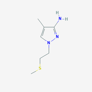 molecular formula C7H13N3S B13145656 4-Methyl-1-[2-(methylsulfanyl)ethyl]-1H-pyrazol-3-amine 