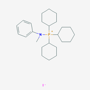 molecular formula C25H41INP B13145666 Tricyclohexyl(methyl(phenyl)amino)phosphonium iodide 