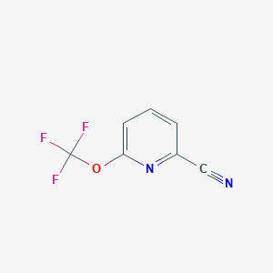 molecular formula C7H3F3N2O B13145683 6-(Trifluoromethoxy)picolinonitrile 