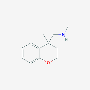 molecular formula C12H17NO B13145702 Methyl[(4-methyl-3,4-dihydro-2H-1-benzopyran-4-yl)methyl]amine 