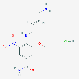 molecular formula C12H17ClN4O4 B13145743 (E)-4-((4-Aminobut-2-en-1-yl)amino)-3-methoxy-5-nitrobenzamide hydrochloride 