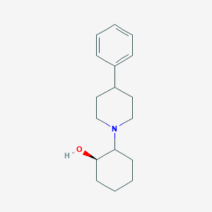 molecular formula C17H25NO B13145751 Cyclohexanol,2-(4-phenyl-1-piperidinyl)-,(1R)- 