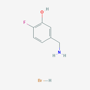 molecular formula C7H9BrFNO B13145755 5-(Aminomethyl)-2-fluorophenol hydrobromide 