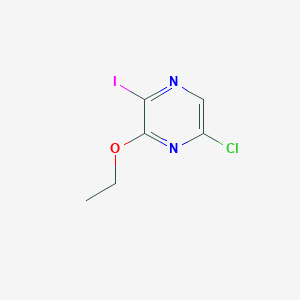 molecular formula C6H6ClIN2O B13145779 5-Chloro-3-ethoxy-2-iodopyrazine 