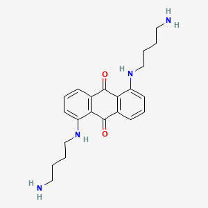 molecular formula C22H28N4O2 B13145783 9,10-Anthracenedione, 1,5-bis[(4-aminobutyl)amino]- CAS No. 123296-26-4