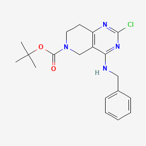 molecular formula C19H23ClN4O2 B13145786 tert-butyl 4-(benzylamino)-2-chloro-7,8-dihydro-5H-pyrido[4,3-d]pyrimidine-6-carboxylate 