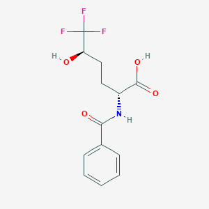 molecular formula C13H14F3NO4 B13145795 (2R,5R)-2-(benzoylamino)-6,6,6-trifluoro-5-hydroxyhexanoic acid 