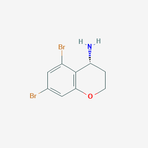 molecular formula C9H9Br2NO B13145847 (R)-5,7-Dibromochroman-4-amine 