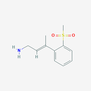 molecular formula C11H15NO2S B13145861 2-Buten-1-amine, 3-[2-(methylsulfonyl)phenyl]- 