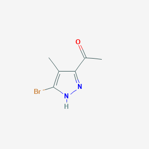 molecular formula C6H7BrN2O B13145903 1-(5-Bromo-4-methyl-1H-pyrazol-3-yl)ethanone 