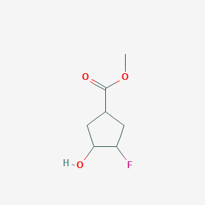 molecular formula C7H11FO3 B13145910 Methyl 3-fluoro-4-hydroxycyclopentanecarboxylate 