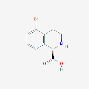 molecular formula C10H10BrNO2 B13145918 (R)-5-Bromo-1,2,3,4-tetrahydroisoquinoline-1-carboxylicacid 