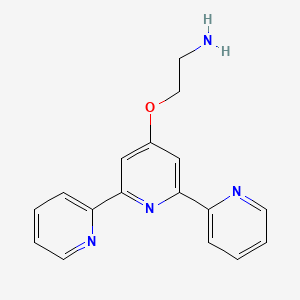 molecular formula C17H16N4O B13145922 2-(2,6-dipyridin-2-ylpyridin-4-yl)oxyethanamine CAS No. 101003-70-7