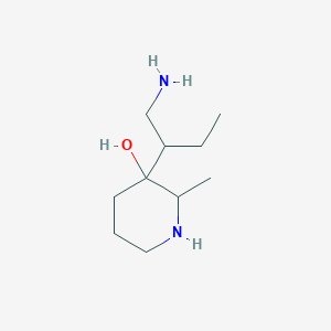 molecular formula C10H22N2O B13145934 3-(1-Aminobutan-2-yl)-2-methylpiperidin-3-ol 