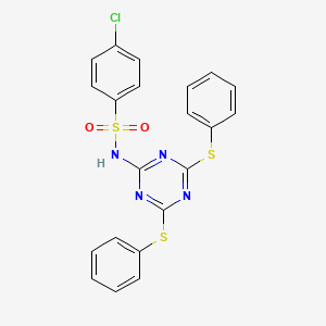 N-[4,6-Bis(phenylsulfanyl)-1,3,5-triazin-2-yl]-4-chlorobenzene-1-sulfonamide