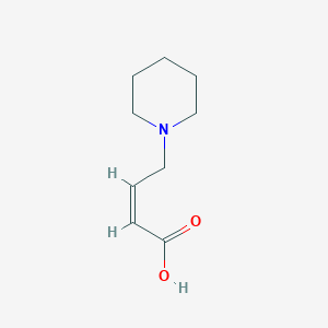 molecular formula C9H15NO2 B13145941 (Z)-4-(Piperidin-1-yl)but-2-enoicacid 