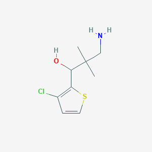 molecular formula C9H14ClNOS B13145947 3-Amino-1-(3-chlorothiophen-2-yl)-2,2-dimethylpropan-1-ol 