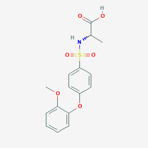 molecular formula C16H17NO6S B13145951 Alanine,N-[[4-(2-methoxyphenoxy)phenyl]sulfonyl]- 