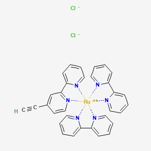 molecular formula C32H24Cl2N6Ru B13145963 (2,2'-Bipyridine)(4-ethynyl-2,2'-bipyridine)dichloride 