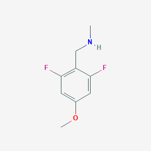 molecular formula C9H11F2NO B13146029 1-(2,6-difluoro-4-methoxyphenyl)-N-methylmethanamine 