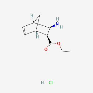 molecular formula C10H16ClNO2 B13146048 Ethyl 3-exo-aminobicyclo[2.2.1]hept-5-ene-2-carboxylate hydrochloride 