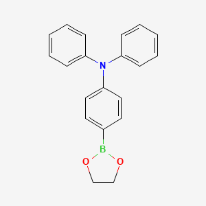 molecular formula C20H18BNO2 B13146082 Benzenamine, 4-(1,3,2-dioxaborolan-2-yl)-N,N-diphenyl- CAS No. 402488-98-6