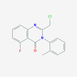 molecular formula C16H12ClFN2O B13146122 2-(chloromethyl)-5-fluoro-3-o-tolylquinazolin-4(3H)-one 