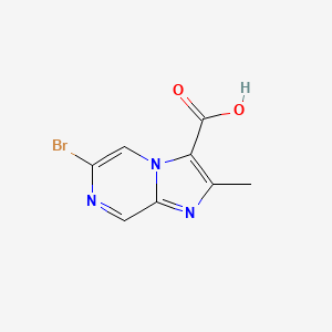 molecular formula C8H6BrN3O2 B13146125 6-Bromo-2-methylimidazo[1,2-a]pyrazine-3-carboxylic acid 