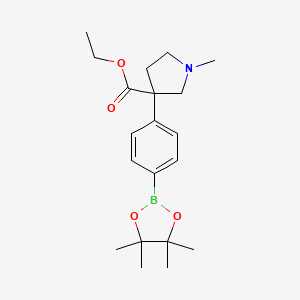 Ethyl 1-methyl-3-[4-(4,4,5,5-tetramethyl-1,3,2-dioxaborolan-2-yl)phenyl]pyrrolidine-3-carboxylate