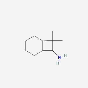 molecular formula C10H19N B13146147 8,8-Dimethylbicyclo[4.2.0]octan-7-amine 