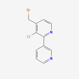 molecular formula C11H8BrClN2 B13146151 4-(Bromomethyl)-3-chloro-2,3'-bipyridine 