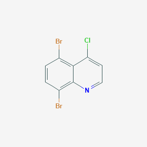 molecular formula C9H4Br2ClN B13146197 5,8-Dibromo-4-chloroquinoline 