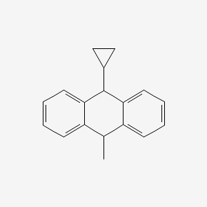 molecular formula C18H18 B13146216 9-Cyclopropyl-10-methyl-9,10-dihydroanthracene 