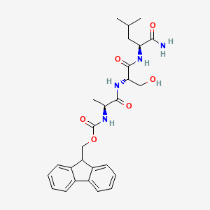 molecular formula C27H34N4O6 B13146244 N-{[(9H-Fluoren-9-yl)methoxy]carbonyl}-L-alanyl-L-seryl-L-leucinamide CAS No. 847780-50-1