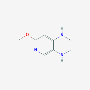 molecular formula C8H11N3O B13146260 7-Methoxy-1,2,3,4-tetrahydropyrido[3,4-b]pyrazine 