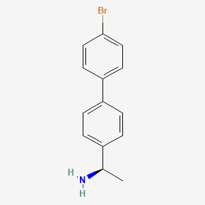 molecular formula C14H14BrN B13146264 (1R)-1-(4'-bromo-1,1'-biphenyl-4-yl)ethanamine 