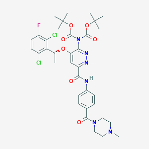 tert-butyl N-[4-[(1R)-1-(2,6-dichloro-3-fluorophenyl)ethoxy]-6-[[4-(4-methylpiperazine-1-carbonyl)phenyl]carbamoyl]pyridazin-3-yl]-N-[(2-methylpropan-2-yl)oxycarbonyl]carbamate