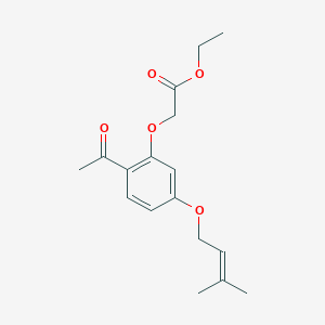 molecular formula C17H22O5 B1314627 2-(2-乙酰基-5-((3-甲基丁-2-烯-1-基)氧基)苯氧基)乙酸乙酯 CAS No. 64506-46-3
