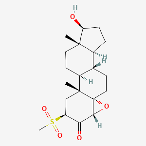 molecular formula C20H30O5S B13146276 (1AS,3S,4aR,4bS,6aS,7S,9aS,9bS,11aS)-7-hydroxy-4a,6a-dimethyl-3-(methylsulfonyl)tetradecahydrocyclopenta[7,8]phenanthro[1,10a-b]oxiren-2(1aH)-one 