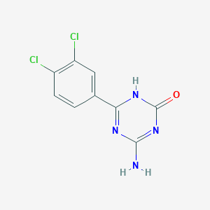 molecular formula C9H6Cl2N4O B13146295 4-Amino-6-(3,4-dichlorophenyl)-1,3,5-triazin-2(5H)-one CAS No. 61382-83-0