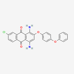 molecular formula C26H17ClN2O4 B13146298 1,4-Diamino-7-chloro-2-(4-phenoxyphenoxy)anthracene-9,10-dione CAS No. 88605-39-4