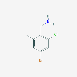 molecular formula C8H9BrClN B13146333 (4-Bromo-2-chloro-6-methylphenyl)methanamine 