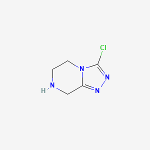 molecular formula C5H7ClN4 B13146381 3-Chloro-5,6,7,8-tetrahydro-[1,2,4]triazolo[4,3-A]pyrazine 