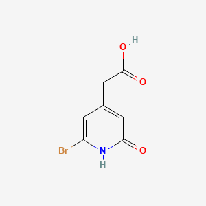 molecular formula C7H6BrNO3 B13146395 (2-Bromo-6-hydroxypyridin-4-YL)acetic acid 